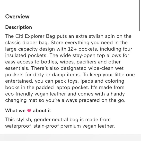 Citi collective leather diaper bag w/ changing pad - Picture 10 of 11